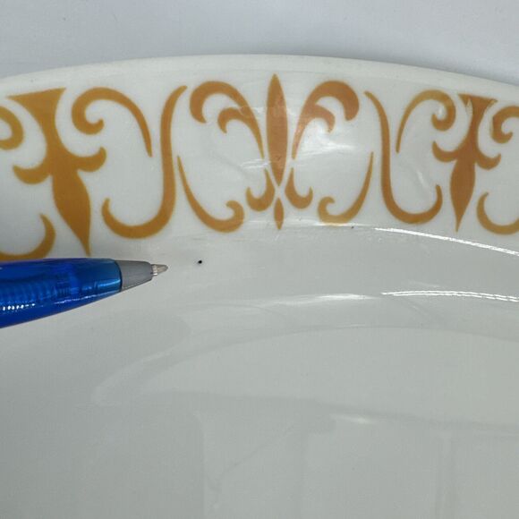 Platters 2 Jackson China Gold Scroll Pattern 13.5" Lx9.25” W Restaurantware MCM - Picture 4 of 16